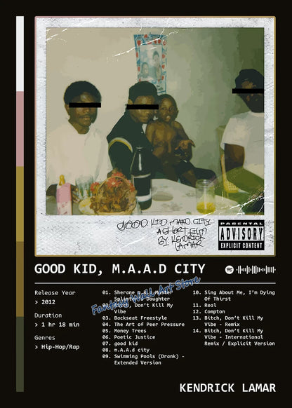 GNX Good Kid, M.A.A.d City DxMN. Music Album By Kendrick Lamar Dark Poster Canvas Painting Wall Pictures Home Decor Fans Gifts