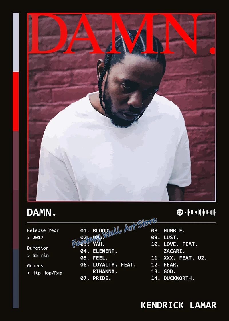 GNX Good Kid, M.A.A.d City DxMN. Music Album By Kendrick Lamar Dark Poster Canvas Painting Wall Pictures Home Decor Fans Gifts